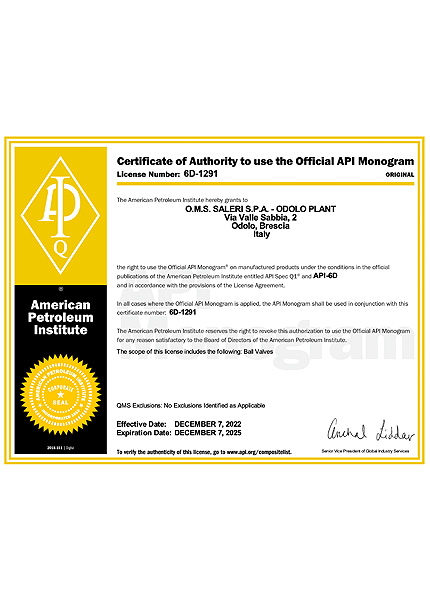 Certificate 6D-1291_Odolo