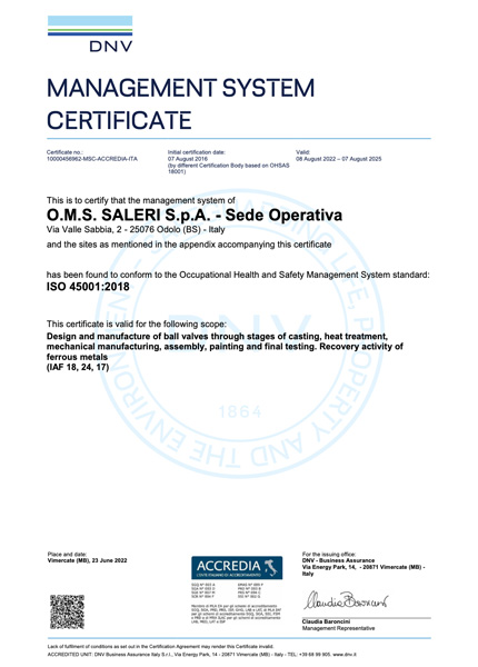 Certificate ISO 45001